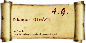 Adamecz Girót névjegykártya